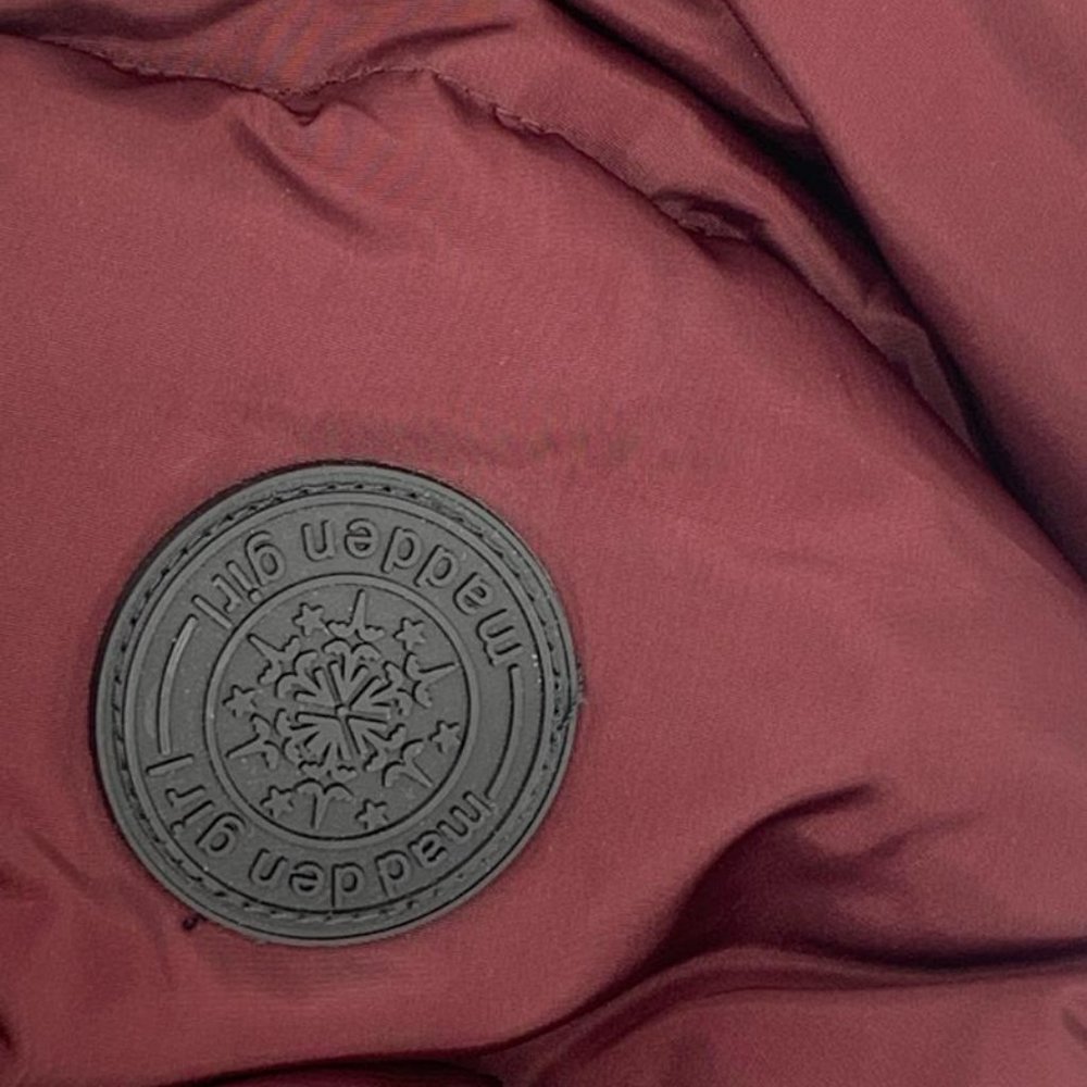 MADDEN-GIRL Womens Puffer jacket-coat Burgandy size SP - Picture 2 of 4